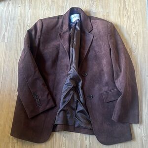 Brown faux suede jacket - size One Size